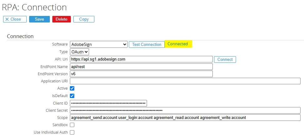 ConnectionAdobeSign