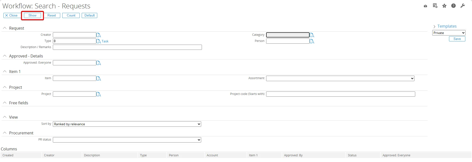 Column Sorting